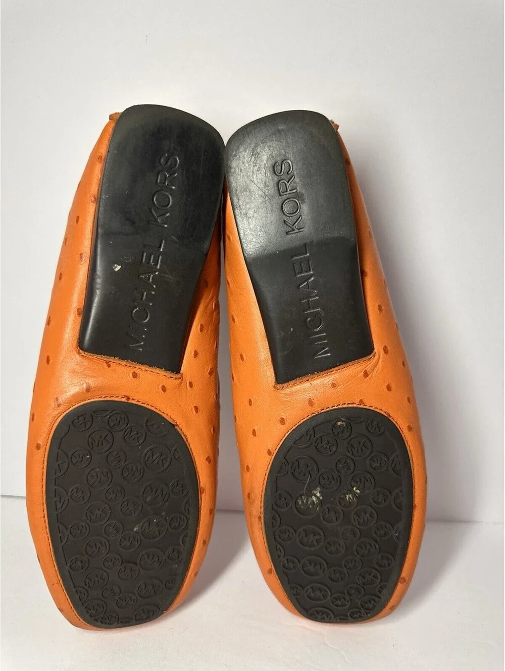 Michael Kors Casual Leather Flats Orange Croco pattern Loafers size 7.5 Shoes